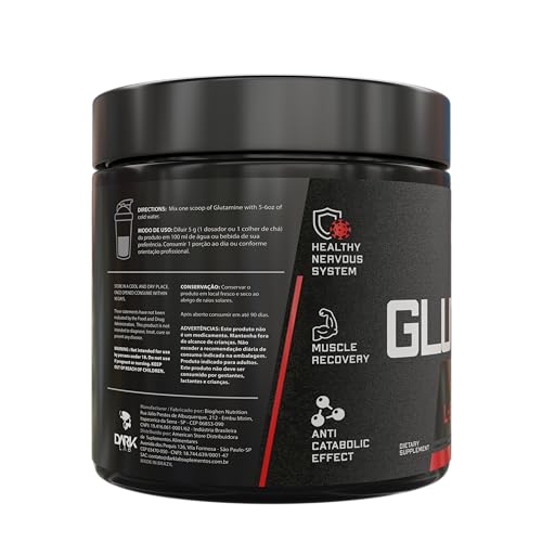 Glutamina Dark Lab 100% Pura, 300g, Recuperação Muscular e Sistema Imunológico