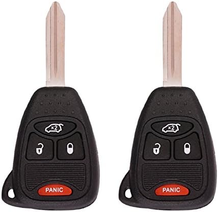 2pcs Mushan Remote Key Replacement Uncut Transmitter Key for KOBDT04A 2011-2012 Chrysler 200,2005-2007 Chrysler 300,2006-2007 Dodge Charger/Dodge Magnum/Jeep Commander,2006-2009 Dodge Durango