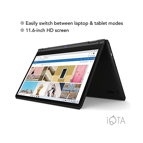 iOTA-Flo-360-116-inch-Touchscreen-Laptop-Intel-Celeron-Dual-Core-4GB-RAM-64GB-eMMC-Windows-10S-Includes-Microsoft-365-Personal-1-year-Subscription-and-M2-2280-SATA-SSD-Bay iOTA Flo 360 Touchscreen Laptop 11.6-inch HD Display with 1 Year Microsoft 365 Included, 4GB RAM, 64GB eMMC Storage…