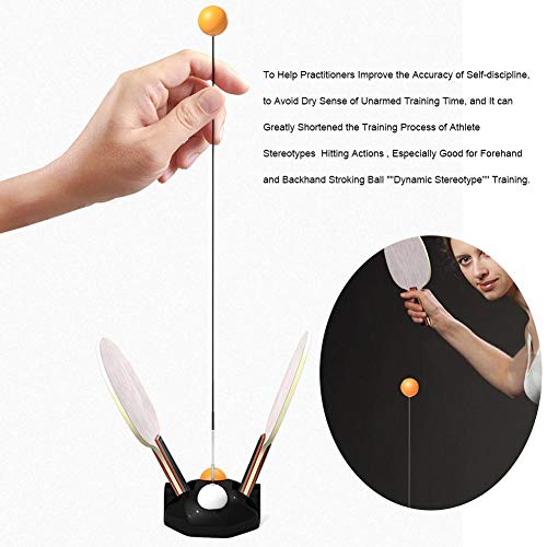 decwang Paddle Tennis Training Equipment Rebound Robot, Table Tennis Rebound Trainer, Fixed Shaft Rapid Backbound Machine for Ping Pong Ball Training, Including 4 Pcs Balls - Thumbnail 3