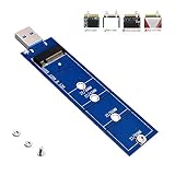 JESOT M.2 to USB Adapter, B Key M.2 SSD to USB 3.0 Reader Card, NGFF SATA Converter Support SATA Based SDD 2230 2242 2260 2280 No Cable Needed