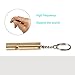 MEZOOM 4 Pcs Emergency Survival Whistles Metal Double Tubes Reused Referee Coaches Whistle with Lanyard and Key Ring for Camping Hiking Hunting Pet Training