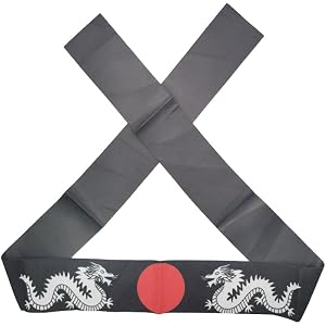 VIGUEUR Reversible Warrior Headband, Bushido Hachimaki for Karate and Sushi