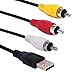 USB to RCA Cable, NEORTX 1.5m USB Male to 3 RCA Male Jack Splitter Audio Video AV Composite Adapter Cord Cable