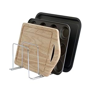 simplywire-Baking-Tray-Chopping-Board-Rack-Pan-Storage-Kitchen-Cupboard-Organiser-Chrome simplywire – Baking Tray and Chopping Board Rack - Pan Storage - Kitchen Cupboard Organiser – Chrome