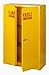 Sandusky Lee SC450F Yellow Steel Safety Cabinet for Flammable Liquids, 2 Shelves, 2 Door Manual Close, 45 Gallon Capacity, 65