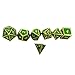 TYZEST 7 Pack Metal Dice Set, DND Dice Set-Polyhedral Dice Set-RPG Dice Set Dungeons and Dragons DND RPG MTG Table Dice with Free Pouches (Green)