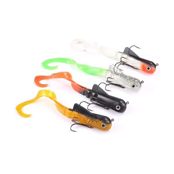 Mizugiwa-820cm-45g-Pike-Musky-Dawg-Fishing-Soft-Bait-Lure-Zabder-Freshwater-Curly-Shad-Tackle-Bull-Coarse-Pack-of-4
