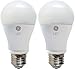 GE Lighting 27909 LED 7-Watt (40-watt replacement), 470-Lumen A19 Bulb with Medium Base, Soft White, 2-Pack