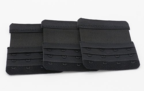 Bra Extender 4 Hooks Women Bra Strap Extenders Pack of 3 Soft Comfortable