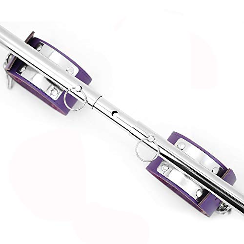 SCARLET KITTEN Exercise Spreader Bar with 4 Adjustable Straps Set, Purple and Silver - Thumbnail 4
