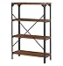 HOMISSUE 4-Shelf Vintage Style Bookshelf, Industrial Open Metal bookcases Furniture, Etagere Bookcase for Living Room & Office, Brown, 48.2-Inch Height