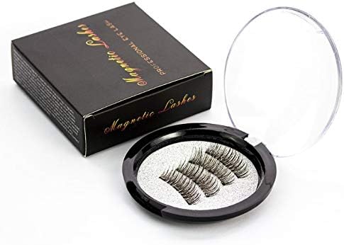 ROWNYEON Magnetic Eyelashes Dual Magnetic False Eyelashes Premium Quality for Natural Look Ultra Thin 3D Fiber Reusable Fake Lashes Extension for Natural Perfect for Round Eyes, 2 Pairs,8Pieces