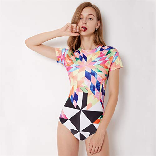 YEZIJIN Women Long Sleeve Surfing Diving Swimsuit One Piece Beach Bathing Suit Wetsuit top Long/Short Sleeve - Thumbnail 4