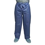 MediChoice Scrub Pants, Drawstring Waist, Open Leg Cuff, Spunbond Meltblown Spunbond, Medium, Dark Blue (Case of 48)