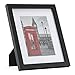 ONE WALL 8x10 Picture Frame with Mats for 5x7 or 4x6 Photo, Black Photo Frame Made of Solid Wood with Tempered Glass for Wall and Tabletop - Mounting Hardware Included
