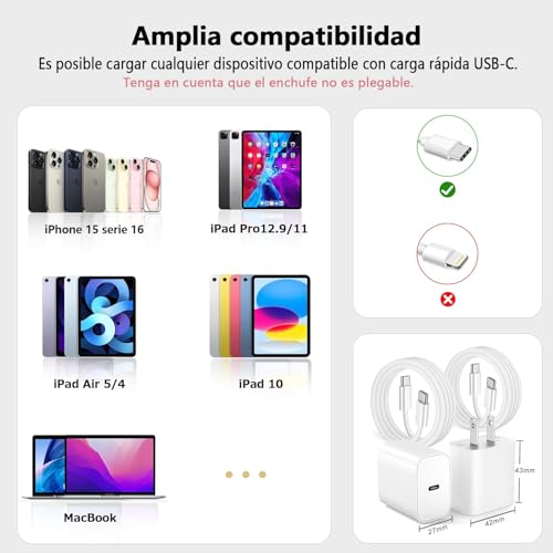 Rantuia 2pcs Cargador Tipo C de 30W, Cargador iPhone Original con Cable Trenzado de 1,5 M Carga Ultrarrápida, para iPhone 15/15pro/15 Pro MAX 16/16pro/16 Pro MAX Original.
