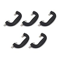 FarBoat Hardware 5.9"×2" Black Plastic&Iron Sheet Antique Classical Handle for Case Suitcase Box Briefcase Luggage, Pack of 5