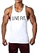 Pxmoda Mens LIVE FIT Fitness Tank Tops Gym Workout Bodybuilding Vest
