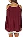 Just Quella Womens Casual Cut Off Shoulder Tops 6897 (M, Wine)