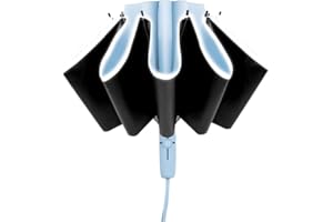 BAODINI Inverted UV Umbrella for Rain and Sun Medium Size UPF 50+ Rverse Compact Umbrella Auto Open Close