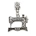 Antique Sivertone Sewing Machine Dangle Large Hole Slider Charm for Snake Chain Charm Bracelet