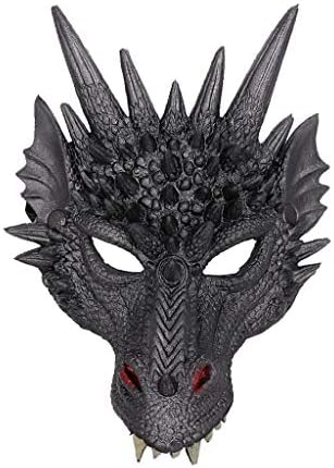 Cloud ROM Fancy Dress Dragon Mask Halloween Red, Men, Women, Scary Latex Head Monster Horror Masks Party Costume Masquerade Adult halloween costumes decorations scary baby ladies masks (Black)