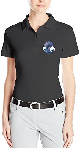 ZMILY Womens Perfect Big Eyes Pig G Logo Performance Polo Short-Sleeve Business Black M