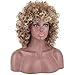 ELIM Curly Wigs for Black Women Short Blonde Hair Wig African American Womens Full Kinky Wig Synthetic Heat Resistant Natural Looking Wigs Z124