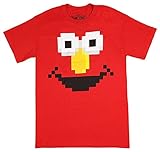 Sesame Street Elmo Face Adult T-Shirt-X-Large