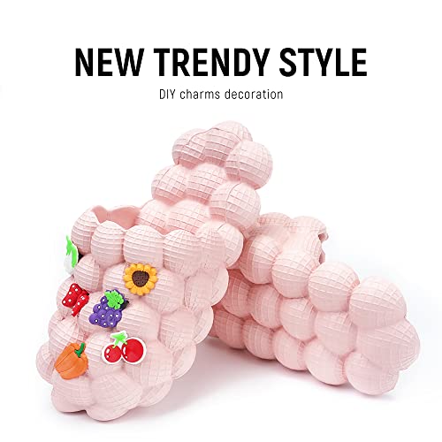 YONMOTTO BUBBLE SLIDES FOR WOMEN MEN, FUNNY MASSAGE CLOUD SLIPPERS WITH CHARMS, NON-SLIP SPA SANDALS