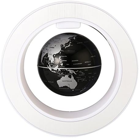 Conpush 4 inch Floating Globe Magnetic levitation World Map LED Table Decoration With Round Shape Base (black)