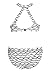 Cupshe Fashion Women's Waves Printing Hollow Back Tank Halter Padding Bikini Set (M), White and Black