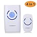 Vodeson Multipurpose Wireless Doorbell, 500 feet, 3 Levels Volume, 36 Chimes, 4 Uses In 1, White