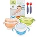 PandaEar Improved Suction Bowls for Toddlers Babies Infants | Stay Put Solid Feeding 3 Sizes |Spoon and Fork Lids Spill Proof| to-Go Snacks Storage Gift Set Chemical BPA Free