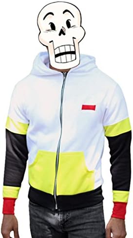 Dumonsly Unisex Zip up Hooded Jacket Undertale Papyrus Costume Hoodie Sweater Large