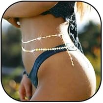 Amazon.com: Zoestar Cadena de cuerpo de bikini de lentejuelas ...