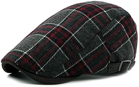 LANLEO Men's Herringbone Wool Tweed Gatsby Newsboy Hat Flat Lvy Cabbie Driving Golf Cap
