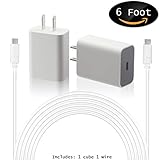 Google USB-C Charging Rapidly Charger for 2nd & 3rd Gen Pixel devices (18W 3A Charger + 6 Foot USB-C, C-C Cable) 
