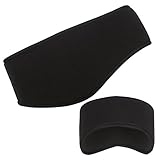 Alaska Bear® Sports Headband Outdoor Winter Headband Running Headwear Sports Sweatband Ear Warmer Head Wrap Unisex Double-Layer Fleece Headband, One Size (Black)
