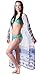 Livingston Lovely Sheer Floral Patterned Bikini Swimwear Cover Up Wrap, White