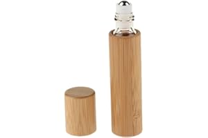 1PC 3ML 5ML 10ML Natural Bamboo Refillable Empty Essential Oil Perfume Fragrance Scent Steel Roller Ball Bottle With Box For 