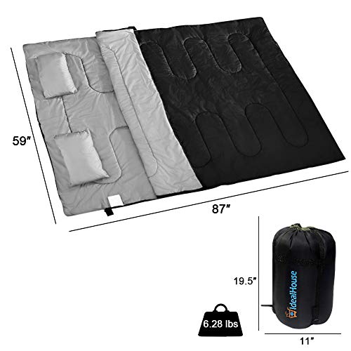 image for IDEALHOUSE Sleeping Bag, Lightweight Backpacking 2 Person Sleeping Bag