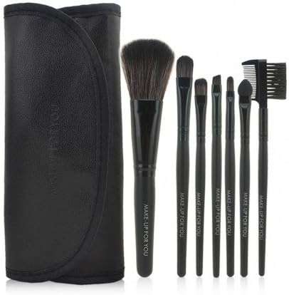 Mini Makeup 7pcs Brush Set Kit with Pouch – Black