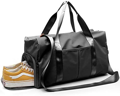 Gym Bag Waterproof Sports Duffel Bag with Shoes Compartment and Wet Pocket, 30L Travel Training Yoga Bag for Men and Women