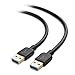 Cable Matters 2-Pack Short USB 3.0 Cable - 3ft, USBA to USBA Cable, Male to Male USB Cord, Black