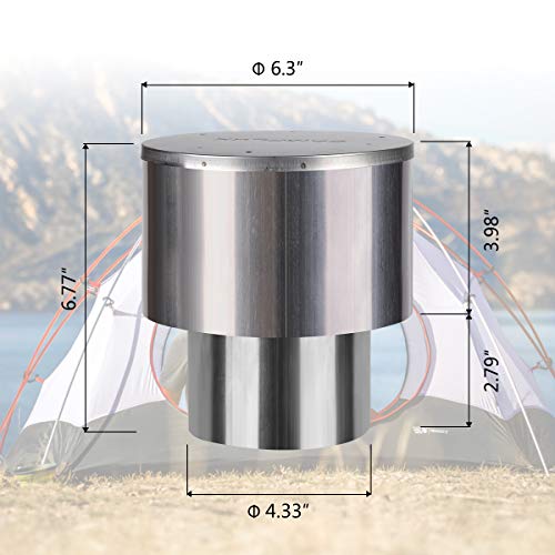 image for CAMPLUX ENJOY OUTDOOR LIFE Camplux 4.33''(110mm) Rain Cap, Stainless S