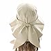 HindaWi Sun Hat Wide Brim Sun Hats for Women UV Protection Floppy Beach Womens Summer Flap Cover Cap Beige