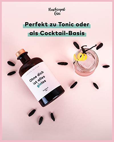 FLASCHENPOST GIN - Handmade Deutscher Premium Gin (1 x 0,5l) (Ohne dich ist alles Ginlos 0,5L) – Bild 5