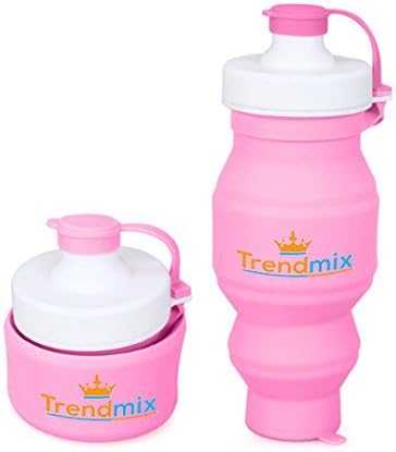 Sport water bottle foldable silicone non-toxic compact collapsible